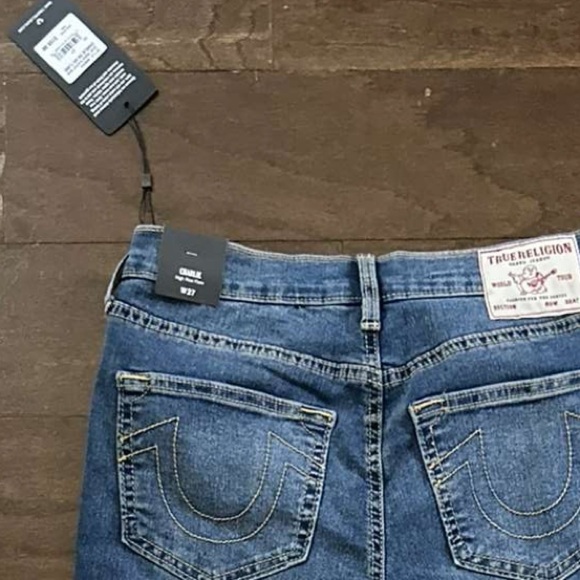 True Religion-Charlie High rise flare jeans, blue- size 27-NWT-retails $159 - Picture 12 of 13